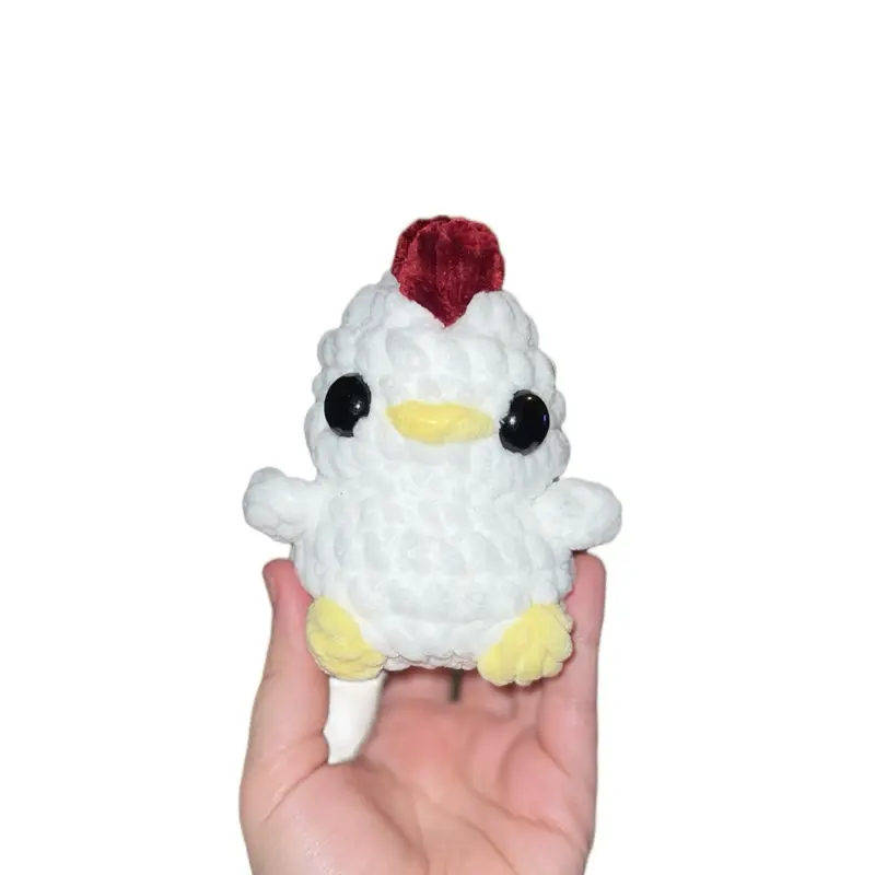 Baby Chicken Fidget Toy - White Design with Red Head, Yellow Beak & Black Eyes, Soft Texture for Fun and Relaxation