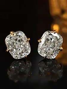 1 Pair Romantic Cubic Zirconia Stud High Quality Earrings For Women For Party Engagement Anniversary Jewelry Valentine's Day Gift Studs Earrings
