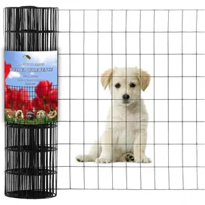 Wire Fence 2in x 3in Black Vinyl Coated Wire Mesh 24" x 50' Welded Wire Fencing 16Gauge, PVC Coating Chicken Wire Fence,Welded Wire Mesh Roll for Garden Guard Fence Poultry Cage Net Fencing