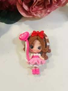 Kawaii  girl with Heart  Clay doll