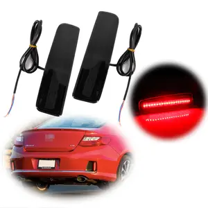 2pcs Smoked LED Rear Bumper Reflector Tail Brake lamps Light For 2013 2014 2015 Honda Accord Coupe,Replace OEM 33505-T3L-A02