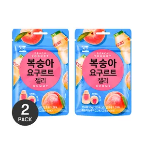 SEOJU Korean Peach Lactic Acid Bacteria Juice Soft Candy - 2 Packs (50g Each) | Emart Convenience Store Style