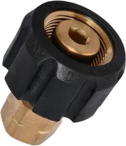 Washer Adapter 3/8'' FNPT x M22-14mm Female Thread Power Washer Coupler Replacement Fittings Tools Brass Twist Coupler 5000 PSI