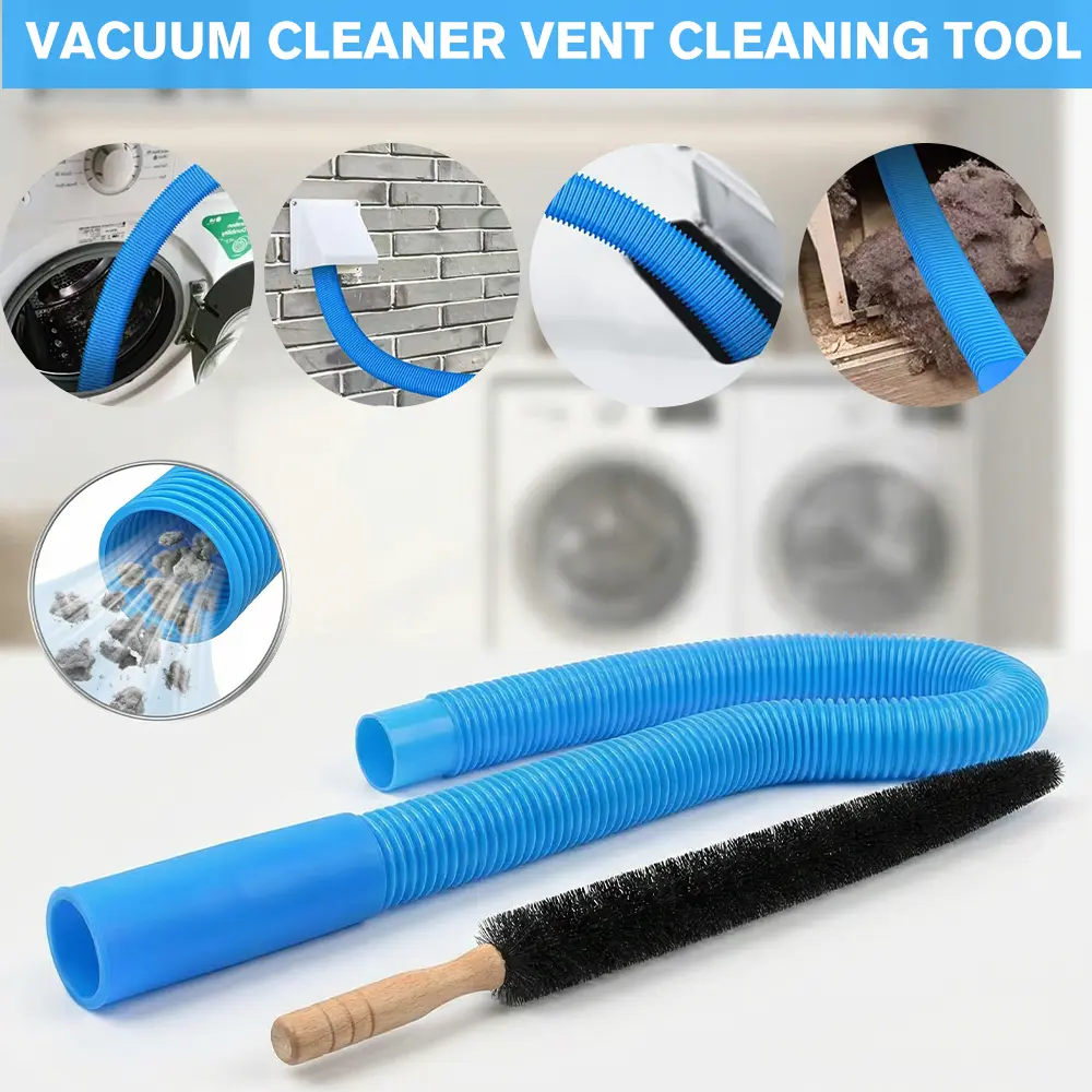 【SUMMER SALE】Universal Dryer Lint Removal Kit, Flexible Hose Vacuum Attachment, Standard Connector for Most Cleaners, Easy-Install Vent Brush, Vacuum Accessories Cleaning Brush Attachment for Home Maintenance, Attachment Vacuum Accessories