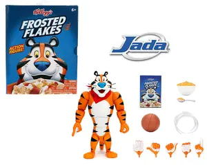 Jada Toys Action Figure 6″ Tony The Tiger Kellogg’s Frosted Flakes Collectible with Accessories - Includes Hands, Basketball, Bowl