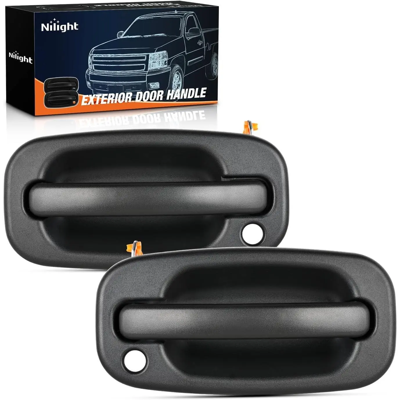 Exterior Front Left-Right Car Door Handle with Keyhole, GMC Accessories, Fits 1999-2007 Cadillac Escalade, Chevy Avalanche Silverado Tahoe, GMC Sierra Yukon Denali, Replaces#15034985,15034986