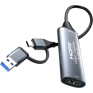 4K 30FPS HDMI Video Capture Card,Video Recording Card HDMI USB 3.0 with Type-C for Gaming Live Streaming TV Recorder, for Windows Android  OS System VLC,OBS,Amcap,PS5,,