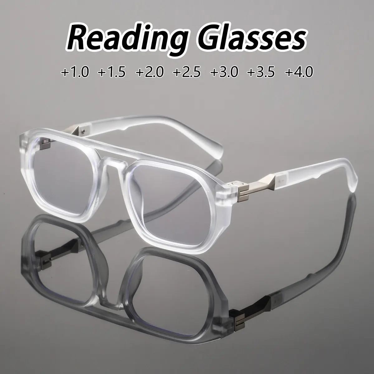 Men's Square Frame Bifocal Glasses, Unique American Style Casual Fashion Eyewear, Stylish Glasses, Versatile and Elegant Design, Geometric Frame Glasses, Square Eyeglasses