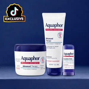 Aquaphor Trending Beauty Hacks Bundle TikTok Exclusive Healing Ointment Advanced Therapy 14 oz Jar 7 oz Tube & Balm Stick 0.65 oz for Dry Skin Care