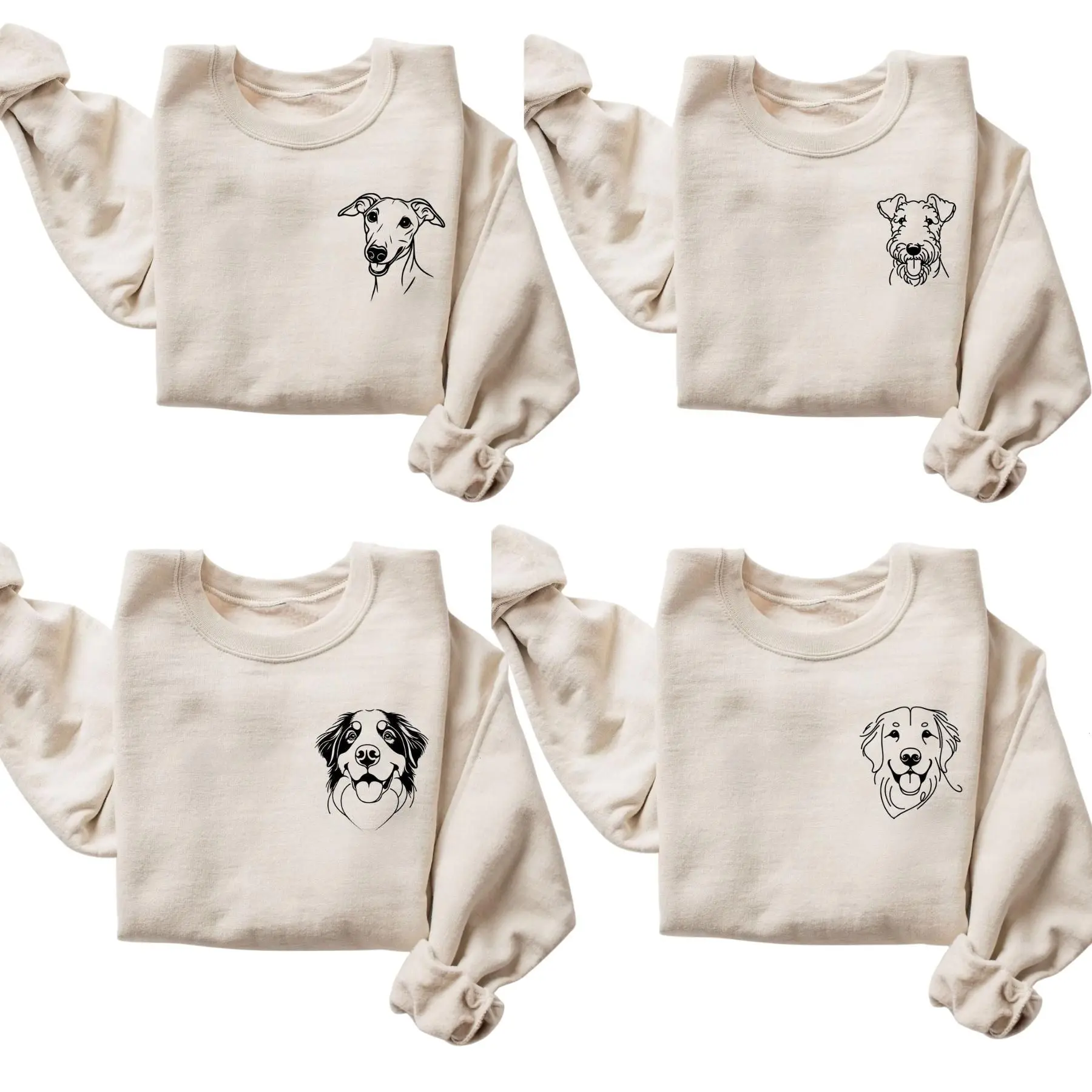 Personalized Custom Dog Face Sand Sweatshirt, Dog Dad Lover Sweater, 50 Dog Breeds Sweater, Dog Lover Gift, Mom Gift