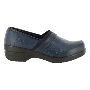 Easy Street Womens Origin Embossed Slip On Clogs Casual - Blue