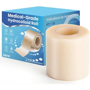Hydrocolloid Roll Bandages, 2IN x 16FT Extra Large Hydrocolloid Patch with Self-Adhesive, Ultra Absorbent, Cut-to-Size, Flexible & Waterproof for Burn, Blister, Acne Care