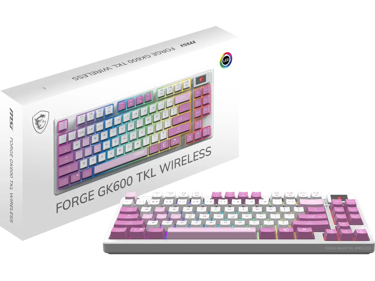 MSI FORGE GK600 TKL W VIOLET US Gaming Keyboard