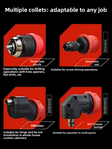 Electric Wrench Adapter Chuck Accessories，offset adapter 90° angle driver  extension bar