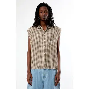 Pacsun Men's JoeÂ TanÂ Flannel Cutoff Shirt