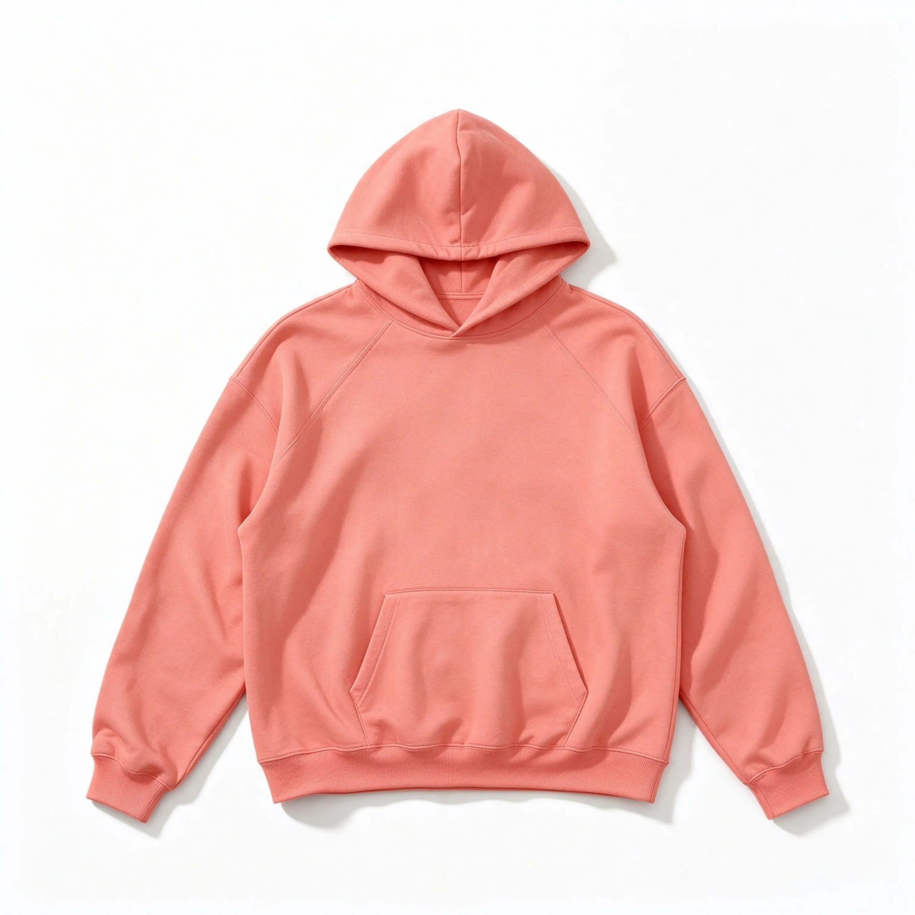 2023 Coral Oversized Hoodie, Unisex Pullover Sweatshirt for Men Women, Cotton Material, Comfortable and Breathable, Casual Streetwear Basic Hooded Sweatshirt for All Seasons Kangaroo Pocket