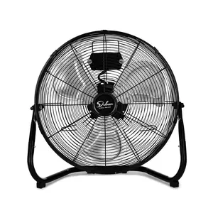 Simple Deluxe 3-Speed High Velocity Heavy Duty Metal Industrial Floor Fans Oscillating Quiet for Home, Commercial, Residential, and Greenhouse Use, Outdoor/Indoor, Black