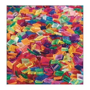 Color Splash Square Plastic Tile Assortment, 3/8" Length, Pack of 1900