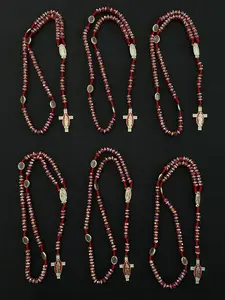 Mexican Virgin Mary Necklace, Crucifix Cross Pendant Necklace, Medal Protection Blessing Charm, Catholic San Benito Medalla Jewelry Gift, Charms Necklace