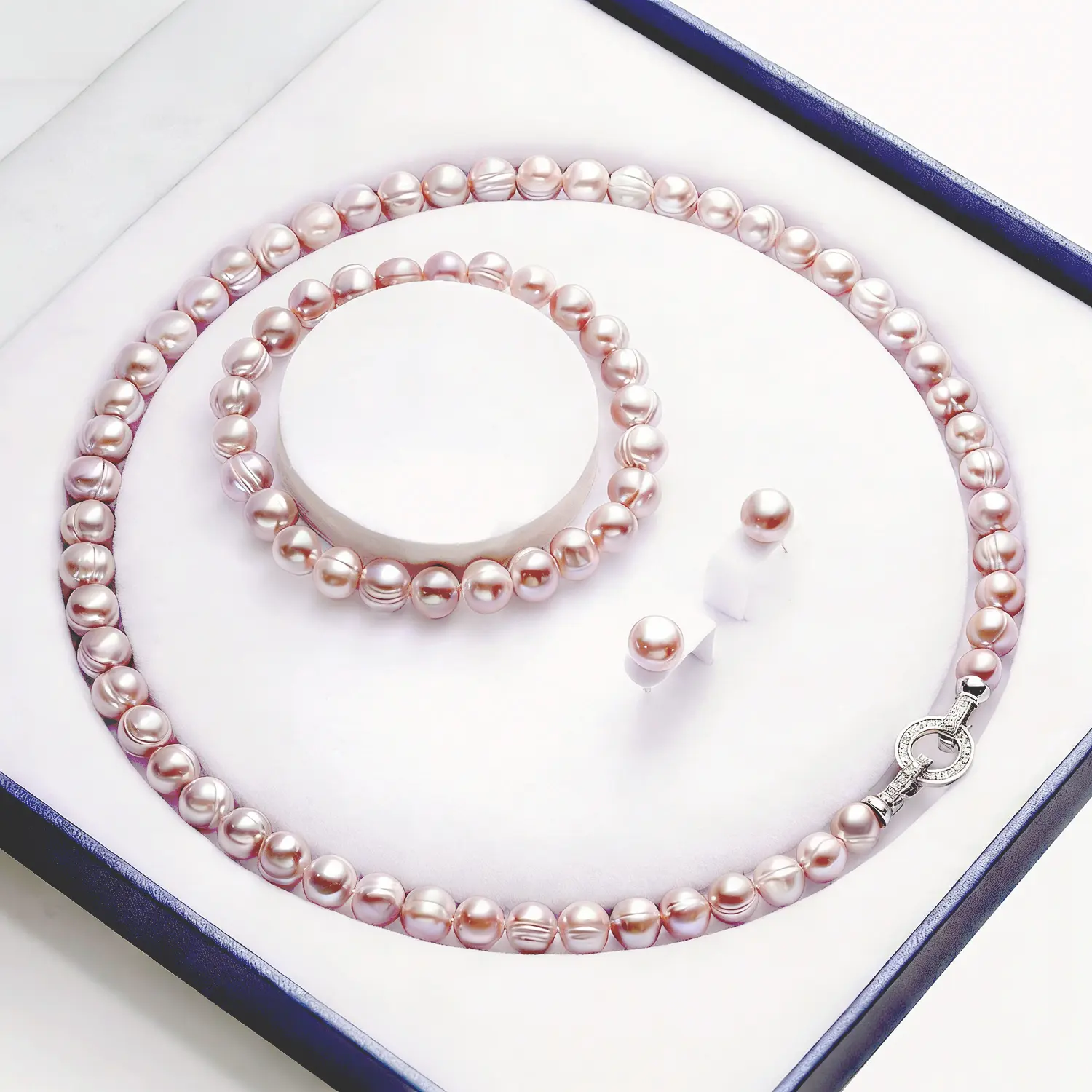 7–9 mm Natural Pink Freshwater Pearl Necklace (Near-Round Threaded Pearls) Natural Pink, Undyed | Stackable | Valentine's Day Gift, Sister's Gift, Mother's Day Gift, Birthday Gift