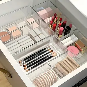 Acrylic Drawer Organizer Set, Cosmetic Storage Box, Makeup Tool Organizer, Desk & Office Supplies, Multi-Layer Design, Ideal for Home & Office Use