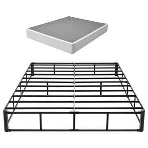 【FathersDayGift】VEVOR Queen Size Box Spring Bed Frame, Washable Fabric Cover, Heavy-Duty Metal Construction, 9.1 in Mattress Foundation, 3500 lbs Max Weight Capacity, Easy Assembly, 79.1 x 59.6 x 9.1 in Dimensions, Bed Frames