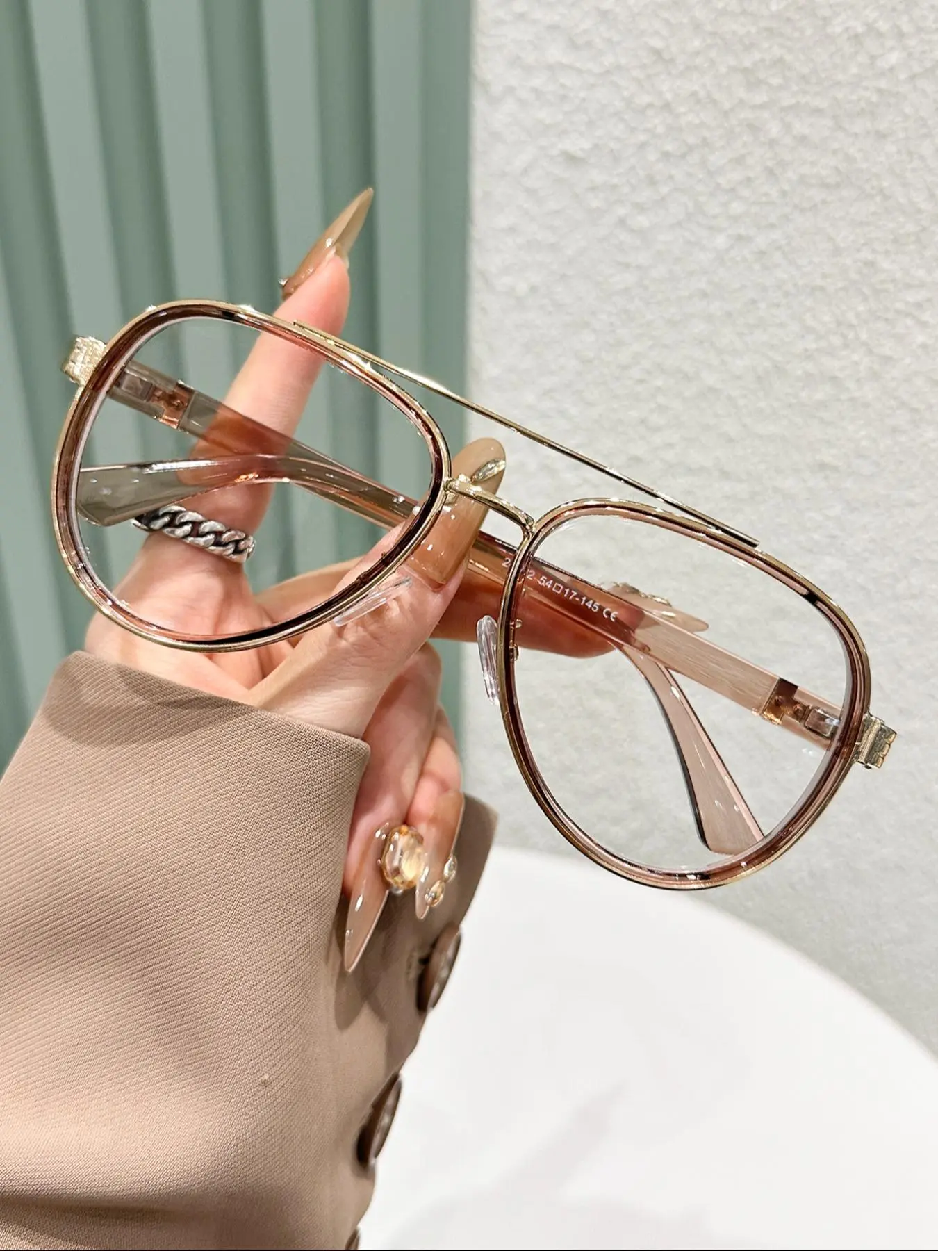 Fashion Metal Frame Eyeglasses, Anti-blue Light Eyeglasses for Women & Men, Fashion Eyeglasses for Work, Daily Clothing Decor, Perfect for Student Daily Use, Lightweight Durable Glasses, Stylish Glasses, Fashionable frames glasses