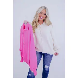 Pearlescent Mock Neck Pullover by POL - 2 Colors