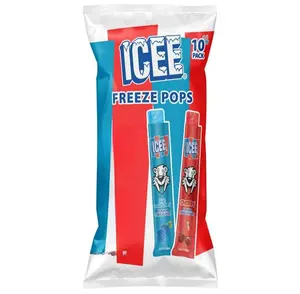 ICEE Freeze Pops Blue Raspberry & Cherry Variety 1.69 Fl Oz Individually Wrapped Frozen Treats for Hot Summer Days