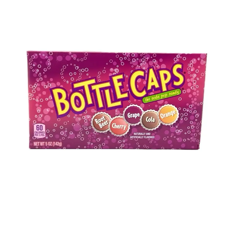Bottle Caps Candy- Soda Pop Candy Retro Snack with Grape, Cherry, and Orange flavors - Sweet Bonbon