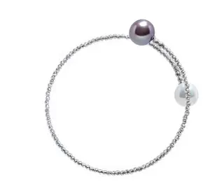 ANGEPERLE S925 silver freshwater pearl Gabely Edison double bead bracelet(TSJ046)