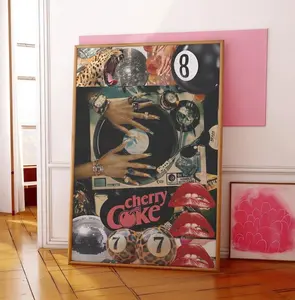 Retro Collage Wall Art Print, Y2K Black Woman DJ Unframed Poster, Multi-Size Photo Paper Single Sheet Unboxed Home Decor, Room Accessories