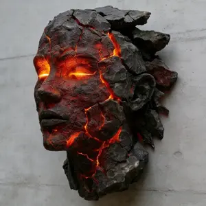 Cracked Soul Wall Light, Decorative Wall Lamp, Lava Glow Effect Gothic Decor for Unique Home Art, Perfect Valentine's Day Gift Idea