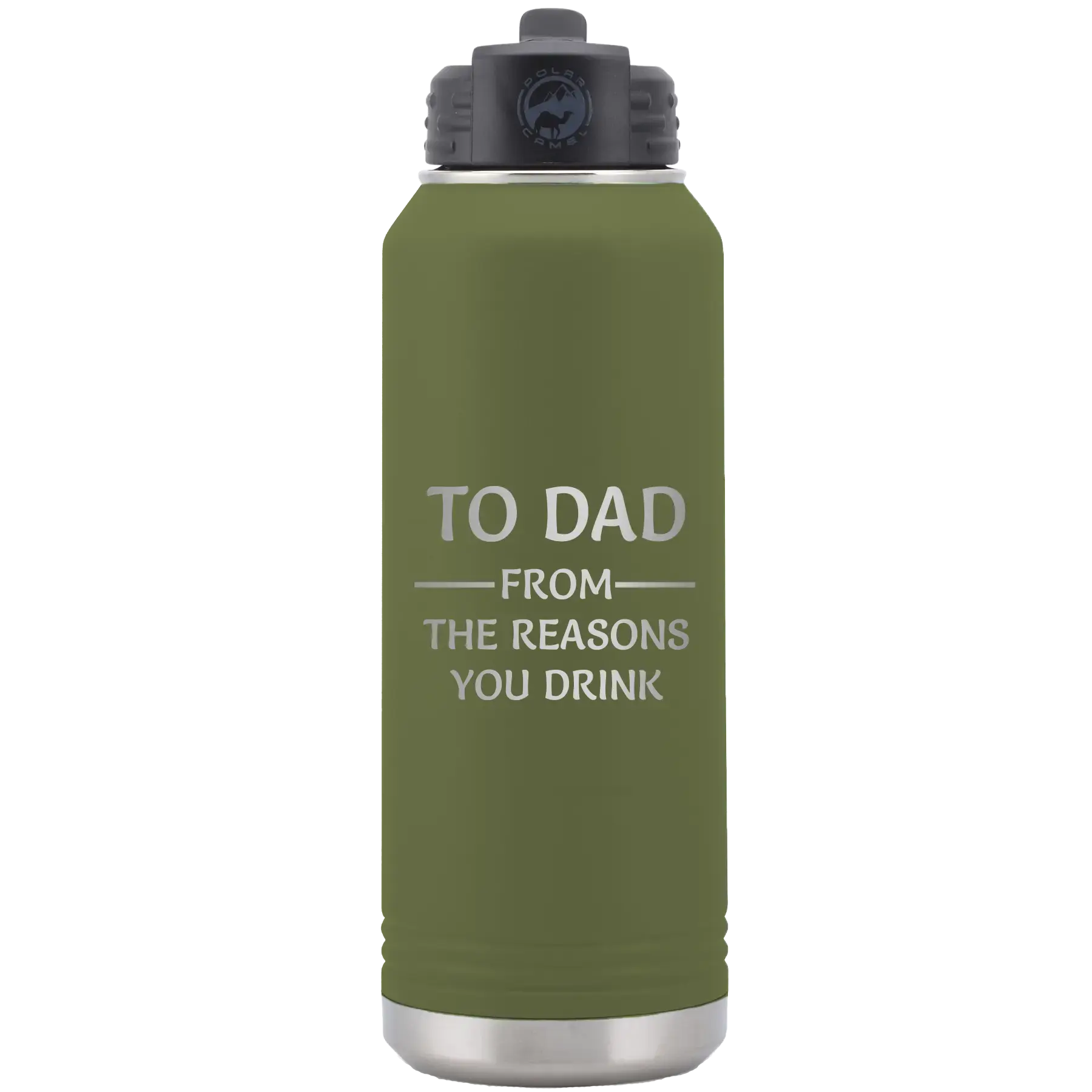 Personalized Reasons You Drink 32 oz Water Bottle - Olive Green