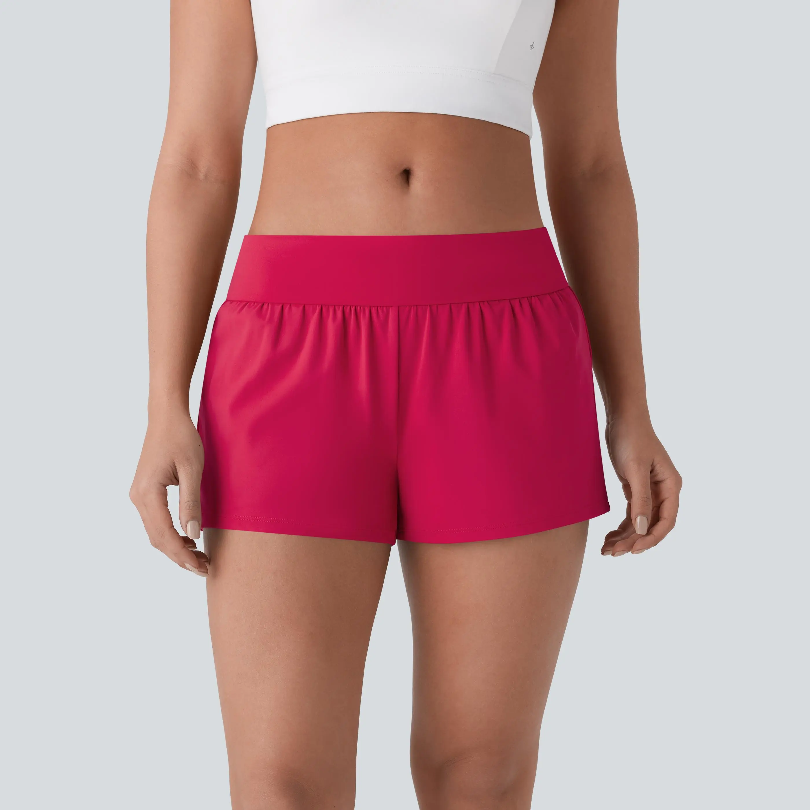 Halara Softlyzero Airy Low Rise Inside Drawstring Back Pocket & Side Hidden Pocket 2-in-1 InstantCool Yoga Shorts