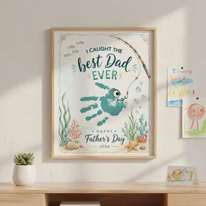 Father’s Day Fishing Handprint Poster [UNFRAMED - HANDPRINT & PAINT NOT INCLUDED]