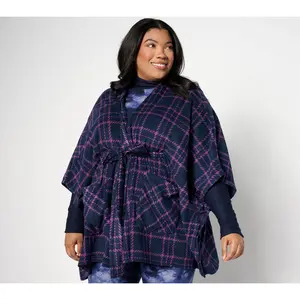 Cuddl Duds Fleece with Stretch Belted Blanket Wrap