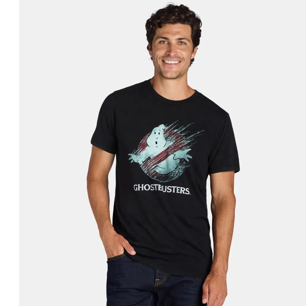 Ghostbusters Men's Frozen Ghost Graphic Tee with VHS Box Package - Menswear, Top Tshirt