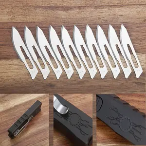 EDC Pocket Utility Knife, Paper Box Cutter Knife, Aluminum Handle with 10pcs Replaceable Blades, #24 Carbon Steel Blades, EDC Small Knife