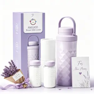 ANGUOO 22oz Portable Breast Milk Cooler for Outdoor 360° Total Cooling for 24 Hours Larger Capacity Travel Chiller with 2pcs BPA-Free Baby Bottles Breastfeeding Essentials tiktokshopspringglowup, baby items, postpartum essentials, baby shower gift