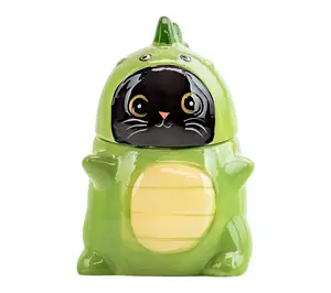 10 Strawberry Street Dino Cat Cookie Jar