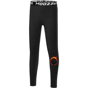 Boys Thermal Pants Leggings Kids Fleece Lined Compression Tights Base Layer Youth Football Sports Winter Cold Gear