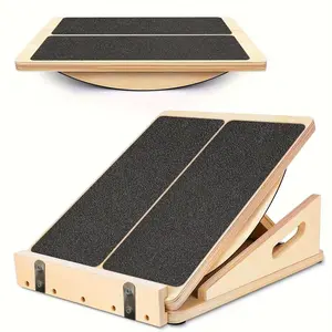Portable Multi-Angle Wood Incline Slant Board, Adjustable Calf Stretch Tool Improves Ankle Heel Knee Mobility For Squat & Home Fitness