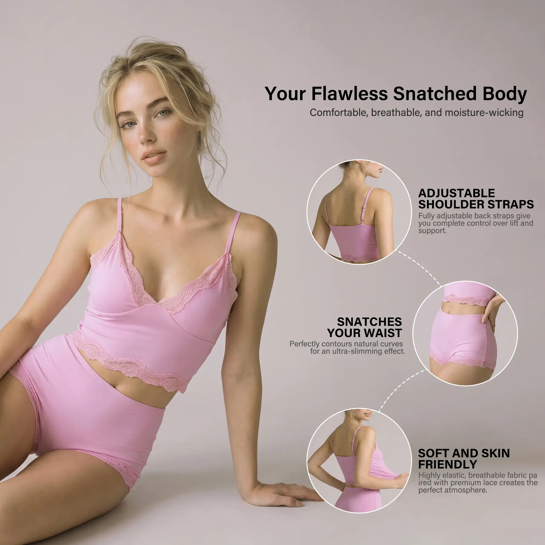 Matching Sets Women 2 Piece Lace V Neck Cami Top with Built-in Bra and High Waisted Shorts Set Buttery Soft Padded Camisole Lounge Set Aesthetic Yoga Workout Fitness Outfits Summer Casual Sleepwear PJ Sets Cute Ribbed Pajamas