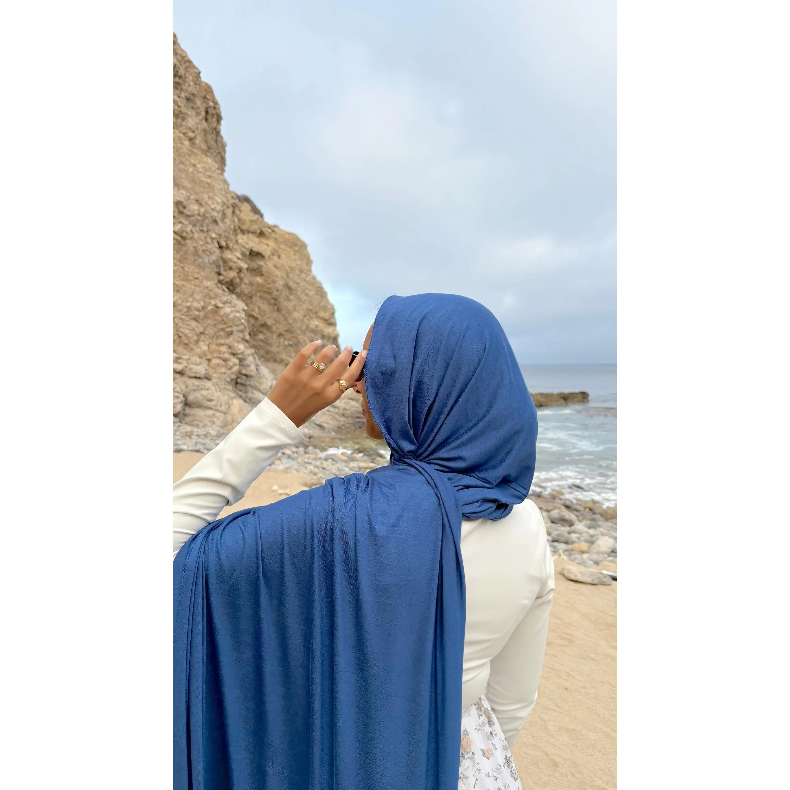 Luxury Jersey Hijab - Zuma Blue