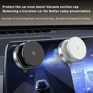 360° Rotating Vacuum Magnetic Car Phone Holder, Universal Car Mount, Anti-Shake Dashboard Mount, Strong Magnet, Foldable Suction Cup, Multi-Functional Smartphone Stand