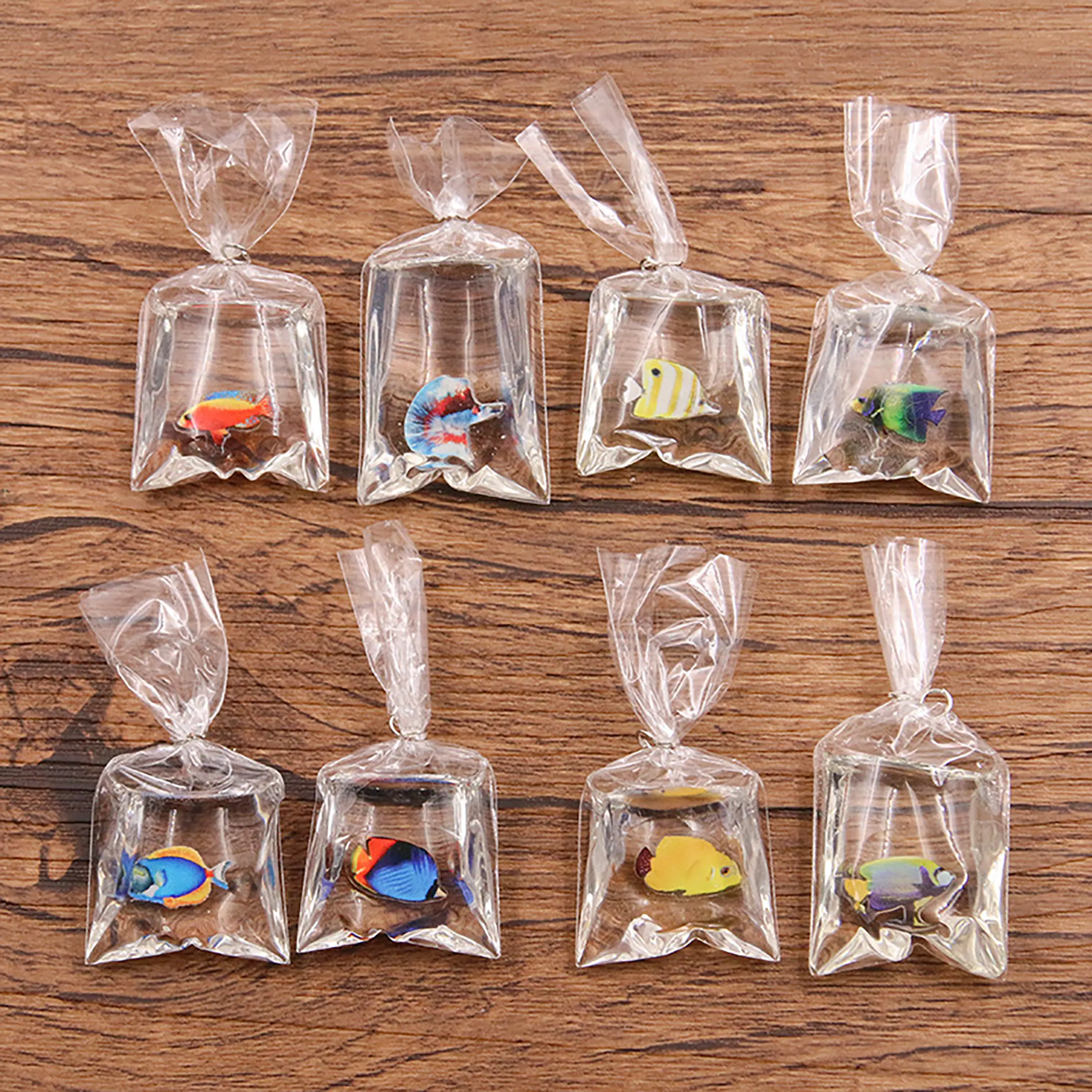 10 Random Transparent Resin Goldfish and Clown Fish Pocket Pendants, Jewelry Art Animal Charms for DIY, Micro Landscape Decor and Office Desk Decoration, Diy With Charms