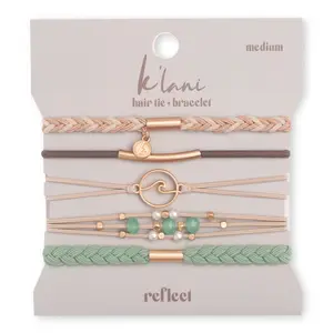 "Reflect" Gold Wave with Beachy Neutrals Hair Tie Bracelets