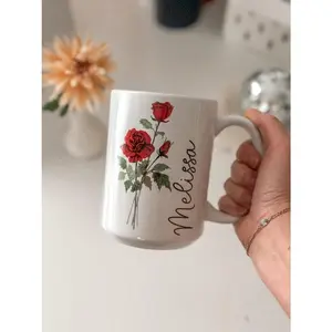 Floral Mother's Day Mug Best Friend Daughter Botanical Flower Proposal Gift