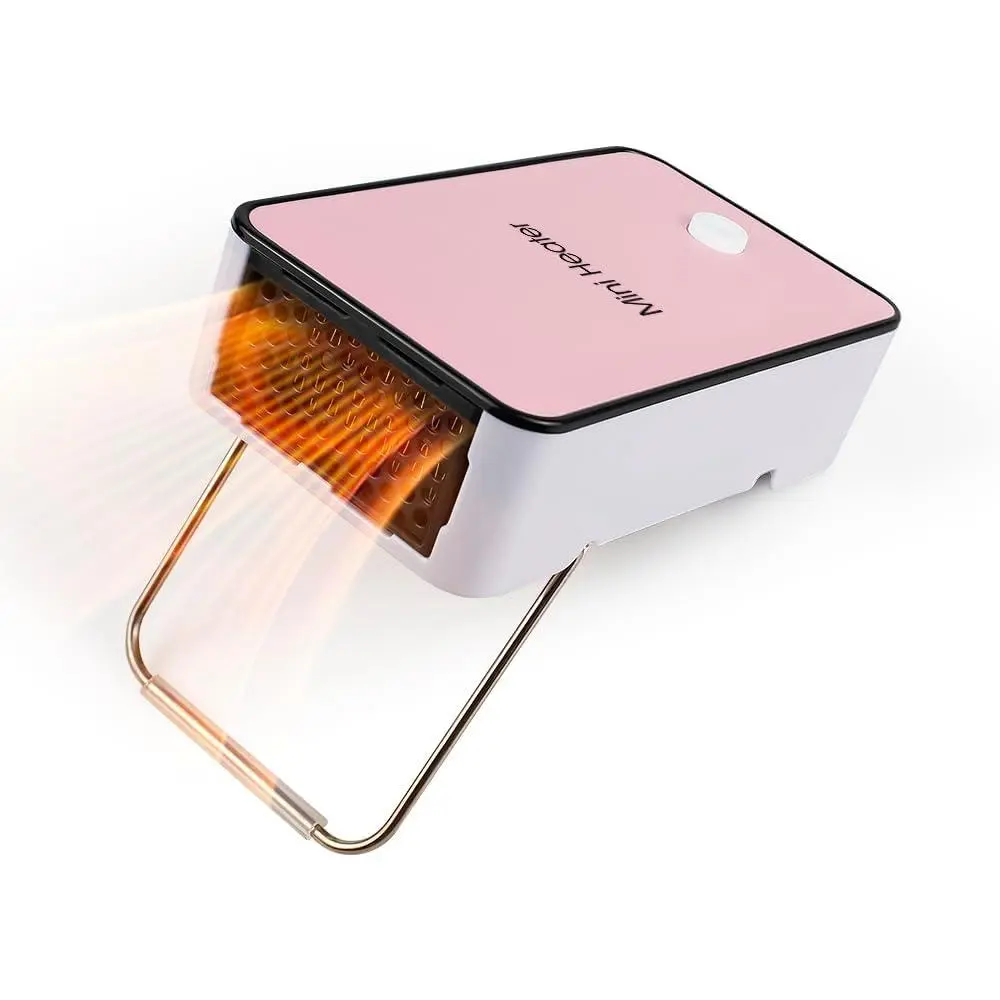 Portable Mini Electric Synthetic Space Heater - Pink, 4.7*2.9in, Compact Lightweight Silent, Efficient Heating Performance, Overheat Safe, Gentle Targeted Warmth, Cute Stylish Home Office Desktop Decor